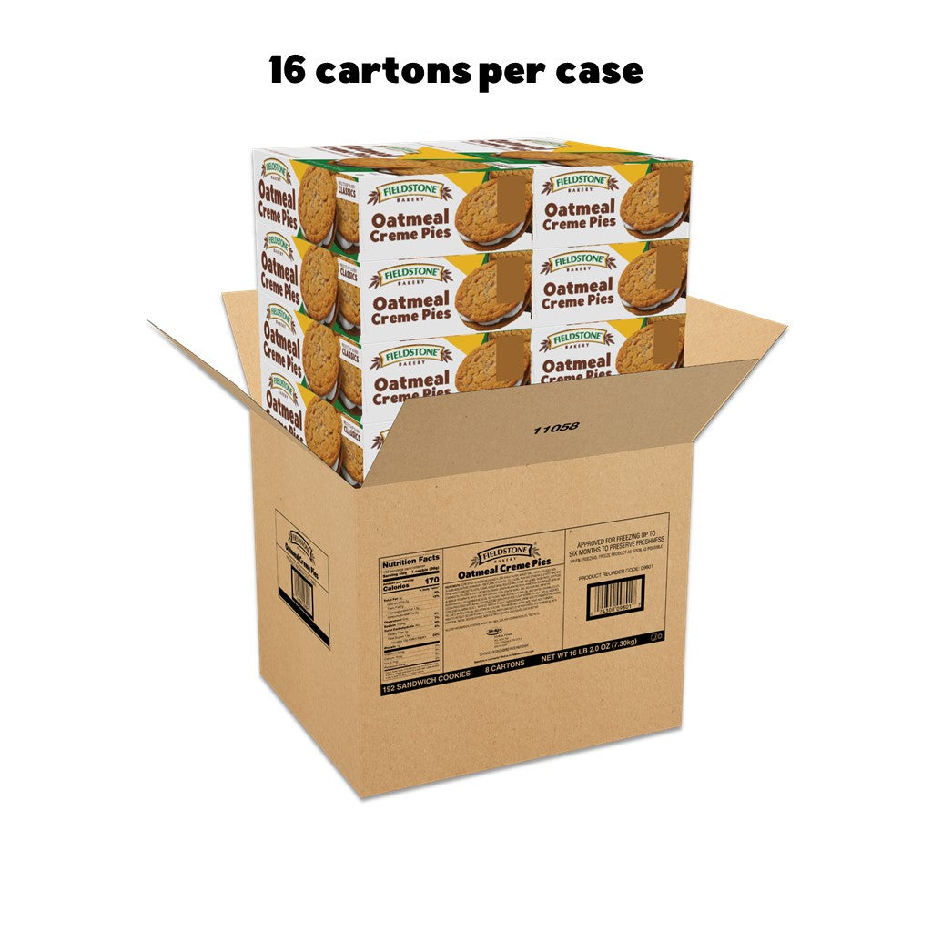 Fieldstone Bakery Oatmeal Creme Pies 16 cartons per case